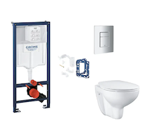 Grohe Rapid SL - Set předstěnové instalace, klozetu, sedátka SoftClose, tlačítka Skate Cosmopolitan a sady pro vhazování tablet,