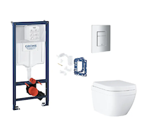 Grohe Rapid SL - Set předstěnové instalace, klozetu, sedátka SoftClose, tlačítka Skate Cosmopolitan a sady pro vhazování tablet,