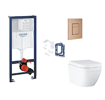 Grohe Rapid SL - Set předstěnové instalace, klozetu, sedátka SoftClose, tlačítka Skate Cosmopolitan a sady pro vhazování tablet,