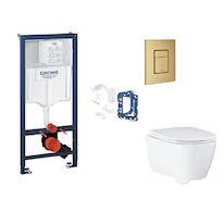 Grohe Rapid SL - Set předstěnové instalace, klozetu, sedátka SoftClose, tlačítka Skate Cosmopolitan a sady pro vhazování tablet,