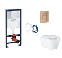 Grohe Rapid SL - Set předstěnové instalace, klozetu, sedátka SoftClose, tlačítka Skate Cosmopolitan a sady pro vhazování tablet,