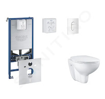 Grohe Rapid SLX - Set předstěnové instalace, klozetu, sedátka SoftClose a tlačítka Arena Cosmopolitan, alpská bílá SANI11BB3102