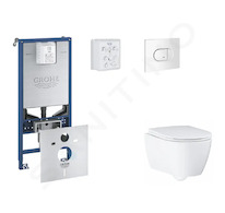 Grohe Rapid SLX - Set předstěnové instalace, klozetu, sedátka SoftClose a tlačítka Arena Cosmopolitan, alpská bílá SANI11BB3116