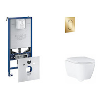 Grohe Rapid SLX - Set předstěnové instalace, klozetu, sedátka SoftClose a tlačítka Arena Cosmopolitan S, Cool Sunrise SANI11BB41
