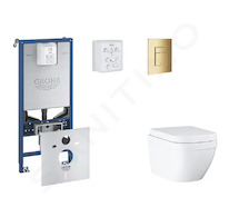 Grohe Rapid SLX - Set předstěnové instalace, klozetu, sedátka SoftClose a tlačítka Skate Cosmopolitan, Triple Vortex, Cool Sunri