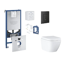 Grohe Rapid SLX - Set předstěnové instalace, klozetu, sedátka SoftClose, tlačítka Even a sady pro vhazování tablet, Triple Vorte