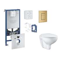 Grohe Rapid SLX - Set předstěnové instalace, klozetu, sedátka SoftClose, tlačítka Skate Cosmopolitan a sady pro vhazování tablet