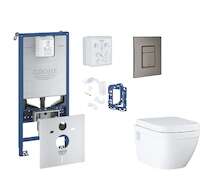 Grohe Rapid SLX - Set předstěnové instalace, klozetu, sedátka SoftClose, tlačítka Skate Cosmopolitan a sady pro vhazování tablet