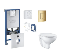 Grohe Rapid SLX - Set předstěnové instalace, klozetu, sedátka SoftClose, tlačítka Skate Cosmopolitan a sady pro vhazování tablet