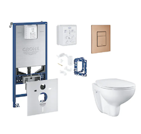 Grohe Rapid SLX - Set předstěnové instalace, klozetu, sedátka SoftClose, tlačítka Skate Cosmopolitan a sady pro vhazování tablet