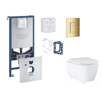 Grohe Rapid SLX - Set předstěnové instalace, klozetu, sedátka SoftClose, tlačítka Skate Cosmopolitan a sady pro vhazování tablet