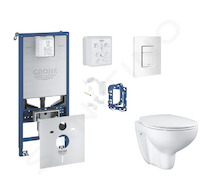 Grohe Rapid SLX - Set předstěnové instalace, klozetu, sedátka SoftClose, tlačítka Skate Cosmopolitan a sady pro vhazování tablet