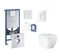 Grohe Rapid SLX - Set předstěnové instalace, klozetu, sedátka SoftClose, tlačítka Skate Cosmopolitan a sady pro vhazování tablet