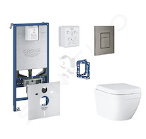 Grohe Rapid SLX - Set předstěnové instalace, klozetu, sedátka SoftClose, tlačítka Skate Cosmopolitan a sady pro vhazování tablet