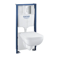 Grohe Solido - Set předstěnové instalace, klozetu Edge Ceramic a sedátka softclose, tlačítko Even, chrom 39817000