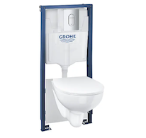 Grohe Solido - Set předstěnové instalace, klozetu Euro Ceramic a sedátka softclose, tlačítko Arena Cosmopolitan, chrom 39902000