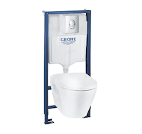 Grohe Solido - Set předstěnové instalace, klozetu Serel a sedátka softclose, tlačítka Start, chrom/bílá 39583000
