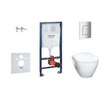 Grohe Solido - Set předstěnové instalace, klozetu Serel a sedátka softclose, tlačítko Skate Cosmopolitan, chrom 38528SET-KH
