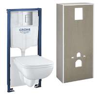 Grohe Solido+ - Set předstěnové instalace, klozetu Start Edge Ceramic a sedátka, softclose, rimless, tlačítka Even, chrom 365320