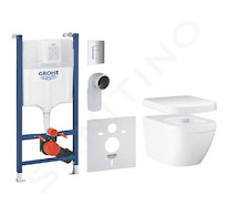 Grohe Solido - Set předstěnové instalace s příslušenstvím, klozetu Euro Ceramic a sedátka softclose, tlačítko Skate Cosmopolitan