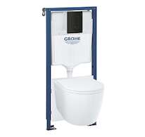 Grohe Start Round - Set předstěnové instalace, klozetu Start Round, sedátka Softclose a tlačítka Even, matná černá 103847SH00