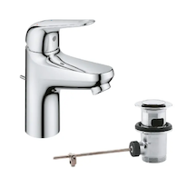 Grohe Swift - Umyvadlová baterie, s výpustí, studený start, chrom 24322001