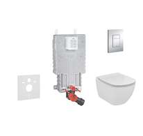 Grohe Uniset - Set předstěnové instalace, klozetu a sedátka Ideal Standard, tlačítka Skate Cosmo, Aquablade, SoftClose, chrom 38