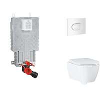 Grohe Uniset - Set předstěnové instalace, klozetu, sedátka SoftClose a tlačítka Arena Cosmopolitan, alpská bílá SANI15BB3116