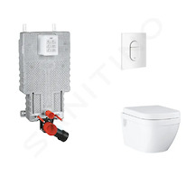 Grohe Uniset - Set předstěnové instalace, klozetu, sedátka SoftClose a tlačítka Arena Cosmopolitan, alpská bílá SANI15BB3110