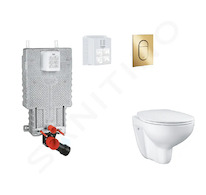 Grohe Uniset - Set předstěnové instalace, klozetu, sedátka SoftClose a tlačítka Arena Cosmopolitan S, Cool Sunrise SANI15BB4105