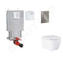 Grohe Uniset - Set předstěnové instalace, klozetu, sedátka SoftClose a tlačítka Arena Cosmopolitan S, kartáčovaný Hard Graphite