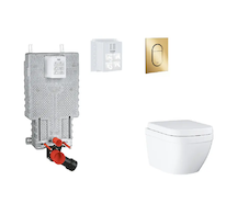 Grohe Uniset - Set předstěnové instalace, klozetu, sedátka SoftClose a tlačítka Arena Cosmopolitan S, Triple Vortex, Cool Sunris