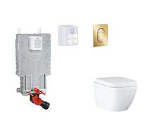 Grohe Uniset - Set předstěnové instalace, klozetu, sedátka SoftClose a tlačítka Arena Cosmopolitan S, Triple Vortex, Cool Sunris