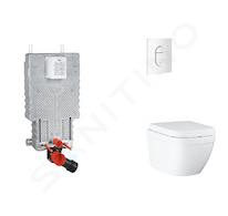 Grohe Uniset - Set předstěnové instalace, klozetu, sedátka SoftClose a tlačítka Arena Cosmopolitan, Triple Vortex, alpská bílá S