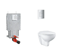 Grohe Uniset - Set předstěnové instalace, klozetu, sedátka SoftClose a tlačítka Skate Cosmopolitan, chrom SANI15BB2101