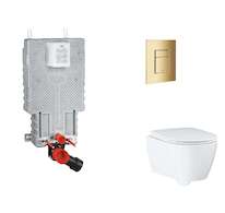Grohe Uniset - Set předstěnové instalace, klozetu, sedátka SoftClose a tlačítka Skate Cosmopolitan, Cool Sunrise SANI15BB4117