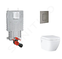 Grohe Uniset - Set předstěnové instalace, klozetu, sedátka SoftClose a tlačítka Skate Cosmopolitan, kartáčovaný Hard Graphite SA