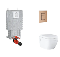 Grohe Uniset - Set předstěnové instalace, klozetu, sedátka SoftClose a tlačítka Skate Cosmopolitan, kartáčovaný Warm Sunset SANI