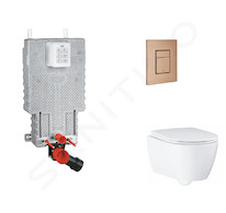 Grohe Uniset - Set předstěnové instalace, klozetu, sedátka SoftClose a tlačítka Skate Cosmopolitan, kartáčovaný Warm Sunset SANI