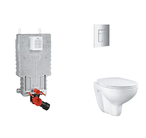 Grohe Uniset - Set předstěnové instalace, klozetu, sedátka SoftClose a tlačítka Skate Cosmopolitan, matný chrom SANI15BB2102