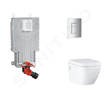 Grohe Uniset - Set předstěnové instalace, klozetu, sedátka SoftClose a tlačítka Skate Cosmopolitan, matný chrom SANI15BB2108