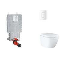 Grohe Uniset - Set předstěnové instalace, klozetu, sedátka SoftClose a tlačítka Skate Cosmopolitan, Triple Vortex, alpská bílá S