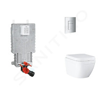 Grohe Uniset - Set předstěnové instalace, klozetu, sedátka SoftClose a tlačítka Skate Cosmopolitan, Triple Vortex, chrom SANI15B