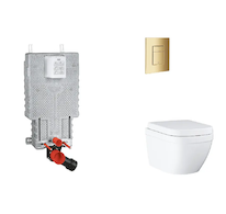 Grohe Uniset - Set předstěnové instalace, klozetu, sedátka SoftClose a tlačítka Skate Cosmopolitan, Triple Vortex, Cool Sunrise 