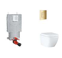 Grohe Uniset - Set předstěnové instalace, klozetu, sedátka SoftClose a tlačítka Skate Cosmopolitan, Triple Vortex, Cool Sunrise 