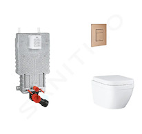 Grohe Uniset - Set předstěnové instalace, klozetu, sedátka SoftClose a tlačítka Skate Cosmopolitan, Triple Vortex, kartáčovaný W