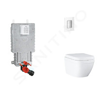 Grohe Uniset - Set předstěnové instalace, klozetu, sedátka SoftClose a tlačítka Skate Cosmopolitan, Triple Vortex, Moon White SA