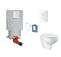 Grohe Uniset - Set předstěnové instalace, klozetu, sedátka SoftClose, tlačítka Arena Cosmopolitan a sady pro vhazování tablet, a