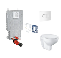 Grohe Uniset - Set předstěnové instalace, klozetu, sedátka SoftClose, tlačítka Arena Cosmopolitan a sady pro vhazování tablet, a