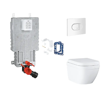 Grohe Uniset - Set předstěnové instalace, klozetu, sedátka SoftClose, tlačítka Arena Cosmopolitan a sady pro vhazování tablet, T